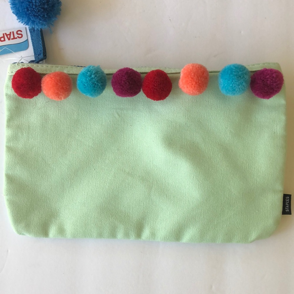 POM POM MAKEUP COSMETIC BAG CLUTCH NWT